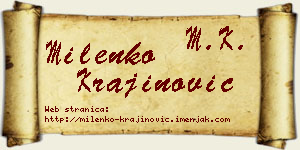 Milenko Krajinović vizit kartica